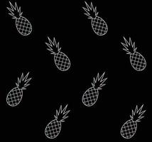 Seamless pattern of hand drawn pineapple vector