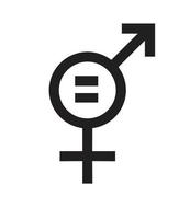 Vector flat black outline Gender Equality Concept