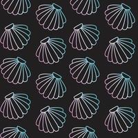 Vector seamless pattern of doodle sketch shell