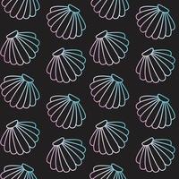 Vector seamless pattern of doodle sketch shell