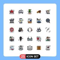 conjunto de 25 iconos modernos de la interfaz de usuario signos de símbolos para la construcción del rodillo de la tapa del carro de la compra elementos de diseño vectorial editables vector