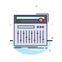 Control controller midi studio sound Flat Color Icon Vector