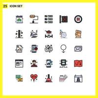 Stock Vector Icon Pack of 25 Line Signs and Symbols for celebration pause ui interface form Editable Vector Design Elements