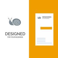 Bug Easter Snail Spring Grey Logo Design and Business Card Template vector