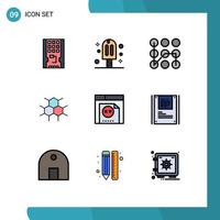 9 Creative Icons Modern Signs and Symbols of error medical party structure security Editable Vector Design Elements