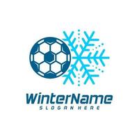 plantilla de logotipo de fútbol de invierno, vector de diseño de logotipo de fútbol de invierno