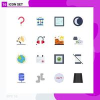 Set of 16 Modern UI Icons Symbols Signs for speaker gdpr broken weather nature Editable Pack of Creative Vector Design Elements