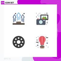 4 Flat Icon concept for Websites Mobile and Apps business baby people photography monitor Editable Vector Design Elements