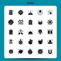 Solid 25 Science Icon set. Vector Glyph Style Design Black Icons Set. Web and Mobile Business ideas design Vector Illustration.