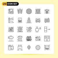 25 Creative Icons for Modern website design and responsive mobile apps. 25 Outline Symbols Signs on White Background. 25 Icon Pack. vector