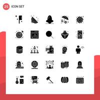 conjunto de 25 iconos modernos de ui símbolos signos para proyecto hacker anatomía dólar protección nariz elementos de diseño vectorial editables vector