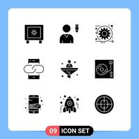 9 Creative Icons Modern Signs and Symbols of business message development link contact Editable Vector Design Elements