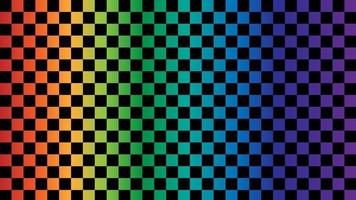 aesthetic black and rainbow checkerboard, gingham, plaid, checkered background illustration, perfect for backdrop, wallpaper, postcard, background, banner, cover vector