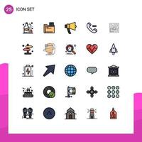 25 iconos creativos signos y símbolos modernos de la idea eliminar anuncios elementos de diseño vectorial editables del altavoz de contacto vector