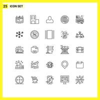 Universal Icon Symbols Group of 25 Modern Lines of attach keyboard man hands big Editable Vector Design Elements