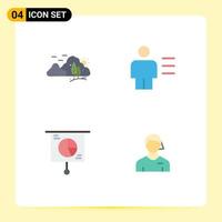 Flat Icon Pack of 4 Universal Symbols of mountain human nature avatar chart Editable Vector Design Elements