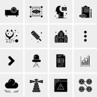 16 iconos de negocios universales vector ilustración de icono creativo para usar en proyectos relacionados con la web y dispositivos móviles