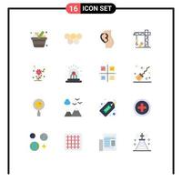 16 iconos creativos signos y símbolos modernos de construcción de flores juegos olímpicos arquitectura obstetricia paquete editable de elementos de diseño de vectores creativos