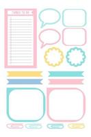 Note and simple sticker template set. vector