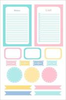 Note and simple sticker template set. vector