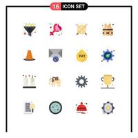 Stock Vector Icon Pack of 16 Line Signs and Symbols for roadblock protection education cone water Editable Pack of Creative Vector Design Elements