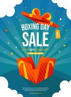 Gradient vertical boxing day sale poster template used for social media post, banner, background vector