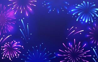 Fireworks Light Effect Background for New Year vector