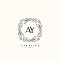 AY Beauty vector initial logo art, handwriting logo of initial signature, wedding, fashion, jewerly, boutique, floral and botanical with creative template for any company or business.