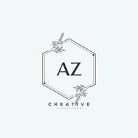 arte del logotipo inicial del vector de belleza az, logotipo de escritura a mano de la firma inicial, boda, moda, joyería, boutique, floral y botánica con plantilla creativa para cualquier empresa o negocio.