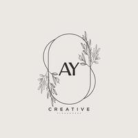 AY Beauty vector initial logo art, handwriting logo of initial signature, wedding, fashion, jewerly, boutique, floral and botanical with creative template for any company or business.