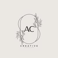 AC Beauty vector initial logo art, handwriting logo of initial signature, wedding, fashion, jewerly, boutique, floral and botanical with creative template for any company or business.