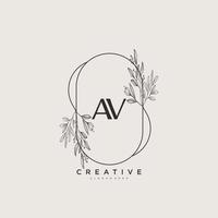 AV Beauty vector initial logo art, handwriting logo of initial signature, wedding, fashion, jewerly, boutique, floral and botanical with creative template for any company or business.