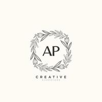 AP Beauty vector initial logo art, handwriting logo of initial signature, wedding, fashion, jewerly, boutique, floral and botanical with creative template for any company or business.