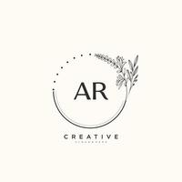 AR Beauty vector initial logo art, handwriting logo of initial signature, wedding, fashion, jewerly, boutique, floral and botanical with creative template for any company or business.