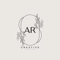 arte del logotipo inicial del vector de belleza ar, logotipo de escritura a mano de firma inicial, boda, moda, joyería, boutique, floral y botánica con plantilla creativa para cualquier empresa o negocio.