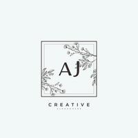 AJ Beauty vector initial logo art, handwriting logo of initial signature, wedding, fashion, jewerly, boutique, floral and botanical with creative template for any company or business.
