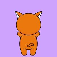 Cute orange cat character premium vector illustration