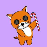 Cute orange cat character premium vector illustration