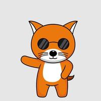 Cute orange cat character premium vector illustration