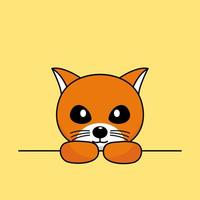 Cute orange cat character premium vector illustration