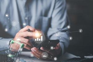 Entrepreneur Analyzes Sales Data, Profit Assessment Concept and Online Sales,business planning and strategy,order management via internet channels,Optimize business process workflow,Selling online photo