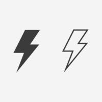 voltage, thunder, electric power, lightning icon vector. thunder electricity, energy symbol sign vector