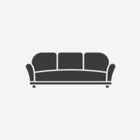 muebles, sofá aislado icono vector símbolo signo