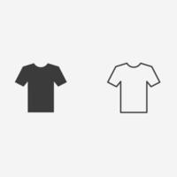 vector de icono de camiseta de cuello redondo. ropa, símbolo de la moda