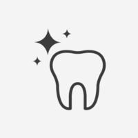 vector de icono de diente. salud, odontología, dentista, dental, boca, higiene, símbolo médico