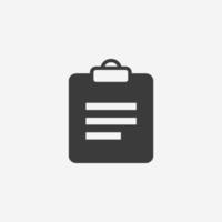 clipboard icon vector.  notebook, board, list, document, note, paper, checklist symbol sign vector