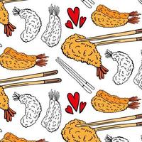 Spicy Shrimp tempura pattern, food vector