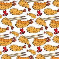 Spicy Shrimp tempura pattern, food vector