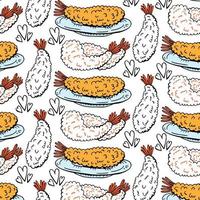 Spicy Shrimp tempura pattern, food vector