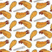 Spicy Shrimp tempura pattern, food vector